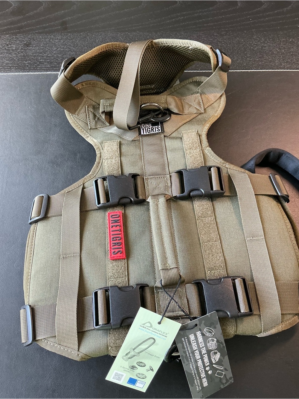 Onetigris Invictus Tactical Dog Harness Olive Green Large